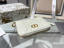 Load image into Gallery viewer, DR345 Dior Caro Compact Zipped Wallet / HIGHEST QUALITY VERSION / 4.5 x 3.5 x 1.5 inches