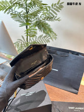 Load image into Gallery viewer, YSK366 COLLEGE Mini Chain Bag in Shiny Crackled Leather / 7.9" x 5.1" x 1.2"