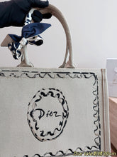 Load image into Gallery viewer, DR619 Dior Book Tote / Original 3D Embossed Oblique Canvas / Medium 35 cm