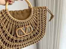 Load image into Gallery viewer, VLTN091 LOCÒ Raffia Shoulder Bag / 13.7x9.6x2.7inch