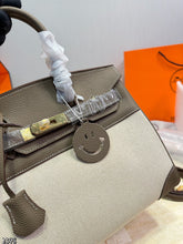 Load image into Gallery viewer, HM193 Hermes Birkin 30 / Canvas & Leather Trim / 30 x 21 cm