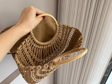 Load image into Gallery viewer, VLTN091 LOCÒ Raffia Shoulder Bag / 13.7x9.6x2.7inch