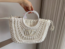 Load image into Gallery viewer, VLTN091 LOCÒ Raffia Shoulder Bag / 13.7x9.6x2.7inch