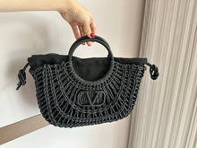 Load image into Gallery viewer, VLTN091 LOCÒ Raffia Shoulder Bag / 13.7x9.6x2.7inch