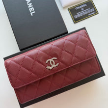 Load image into Gallery viewer, CC1448 CHANEL Lambskin Caviar Bifold Wallet / 19 x 10 cm