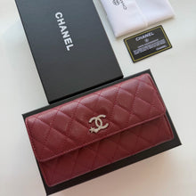 Load image into Gallery viewer, CC1448 CHANEL Lambskin Caviar Bifold Wallet / 19 x 10 cm