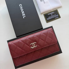 Load image into Gallery viewer, CC1448 CHANEL Lambskin Caviar Bifold Wallet / 19 x 10 cm