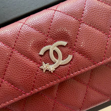 Load image into Gallery viewer, CC1448 CHANEL Lambskin Caviar Bifold Wallet / 19 x 10 cm