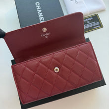Load image into Gallery viewer, CC1448 CHANEL Lambskin Caviar Bifold Wallet / 19 x 10 cm