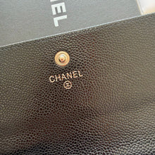 Load image into Gallery viewer, CC1449 CHANEL Lambskin Caviar Bifold Wallet / 19 x 10 cm