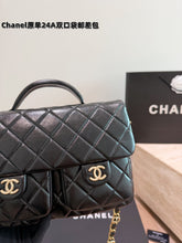 Load image into Gallery viewer, CC1451 Chanel 24A Double Flap Messenger Bag / 25 x 19 cm