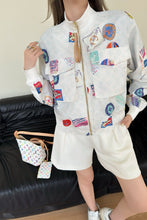 Load image into Gallery viewer, CLTH430 LV Doodle Print Bomber Jacket