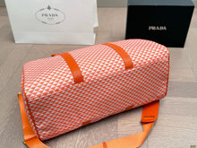 Load image into Gallery viewer, PD368 Medium Prada Symbole Embroidered Fabric Travel Bag / 17.7x10.2x9.1inch
