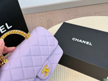 Load image into Gallery viewer, CC973 Mini Flap Bag with Top Handle / 4.7 × 7.8 × 2.3 in