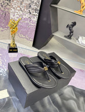 Load image into Gallery viewer, SE1755 CHANEL Double C Logo Camellia Thong Sandals / Size 5-11