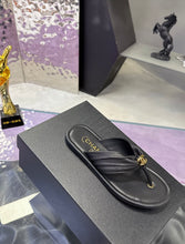 Load image into Gallery viewer, SE1755 CHANEL Double C Logo Camellia Thong Sandals / Size 5-11