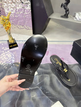 Load image into Gallery viewer, SE1755 CHANEL Double C Logo Camellia Thong Sandals / Size 5-11
