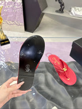 Load image into Gallery viewer, SE1757 CHANEL Double C Logo Camellia Thong Sandals / Size 5-11