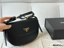 Load image into Gallery viewer, PD287 Prada Arqué Leather Shoulder Bag with Flap / 9x4.7x2.3inch