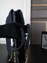 Load image into Gallery viewer, CC1458 CHANEL Vintage Denim Hobo Tote Bag / 37 x 33 cm