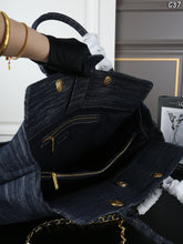 Load image into Gallery viewer, CC1458 CHANEL Vintage Denim Hobo Tote Bag / 37 x 33 cm