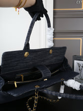 Load image into Gallery viewer, CC1458 CHANEL Vintage Denim Hobo Tote Bag / 37 x 33 cm
