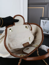 Load image into Gallery viewer, CC1460 CHANEL Canvas Chain Tote & Pouch Set / Large: 37 x 29 cm, Small: 31 x 24 cm