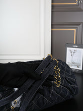Load image into Gallery viewer, CC1461 CHANEL Vintage Denim Woven Hobo Bag / 38 x 24 cm