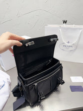 Load image into Gallery viewer, PD258 Re-Nylon and Saffiano Leather Shoulder Bag / 9.4x7.1x3.4inch