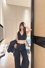 Load image into Gallery viewer, CLTH464 LV Cuffed Hem Flared Jeans