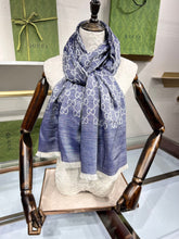 Load image into Gallery viewer, CLTH339 GG Wool Shawl with Web / 70X200cm(27.5x78.7in)