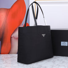 Load image into Gallery viewer, PD357 Large Re-Nylon and Saffiano Leather Tote Bag / 15.7x13.4x6.3inch