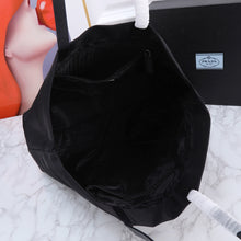 Load image into Gallery viewer, PD357 Large Re-Nylon and Saffiano Leather Tote Bag / 15.7x13.4x6.3inch