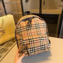 Load image into Gallery viewer, BUR137 Small Check Backpack / 11.4 x 4.3 x 13.4in