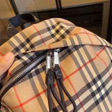 Load image into Gallery viewer, BUR137 Small Check Backpack / 11.4 x 4.3 x 13.4in