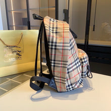 Load image into Gallery viewer, BUR137 Small Check Backpack / 11.4 x 4.3 x 13.4in