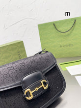 Load image into Gallery viewer, GC559 Horsebit 1955 GG Crystal Shoulder Bag / 9.8"W x 7"H x 3.1"D