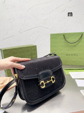 Load image into Gallery viewer, GC559 Horsebit 1955 GG Crystal Shoulder Bag / 9.8"W x 7"H x 3.1"D