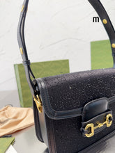 Load image into Gallery viewer, GC559 Horsebit 1955 GG Crystal Shoulder Bag / 9.8"W x 7"H x 3.1"D