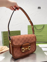 Load image into Gallery viewer, GC559 Horsebit 1955 GG Crystal Shoulder Bag / 9.8"W x 7"H x 3.1"D