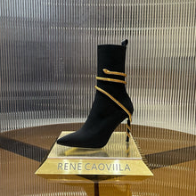 Load image into Gallery viewer, SE1491 Rene Caovilla Margot Black And Silver Ankle Boot 105 / Size4-12