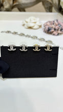 Load image into Gallery viewer, JW1432 CHANEL Mini Silver Double C Full Crystal Stud Earrings