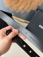Load image into Gallery viewer, BL270 CHANEL Classic Double C Belt in Gunmetal & Calfskin / 3.0 cm