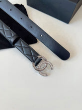 Load image into Gallery viewer, BL272 CHANEL Classic Double C Belt in Gunmetal & Calfskin / 3.0 cm