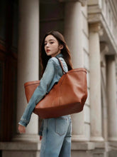 Load image into Gallery viewer, YSK435 Y Tote in Leather / 14.6 " x 12.6" x 2.8–8.7" / HIGHEST QUALITY VERSION