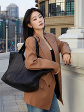 Load image into Gallery viewer, YSK433 Y Tote in Leather / 14.6 " x 12.6" x 2.8–8.7" / HIGHEST QUALITY VERSION