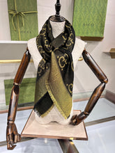 Load image into Gallery viewer, CLTH345 GG Lamé Jacquard Shawl / 55.1"W x 55.1"L