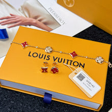 Load image into Gallery viewer, JW1018 LV Color Blossom BB Sun Ear Stud/Bracelet, Pink Gold and Cornelian