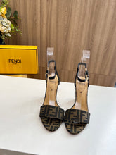 Load image into Gallery viewer, SE1169 FF Delfina Brown Fabric High-heeled Sandals / Size4-12