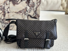 Load image into Gallery viewer, PD343 Re-Nylon Shoulder Bag with Studs / 11x8.6inch